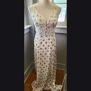 Free People out & about slip lace maxi